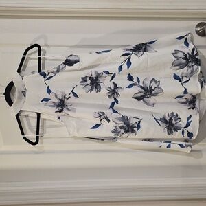 Lulu's White and Blue Floral Halter Top